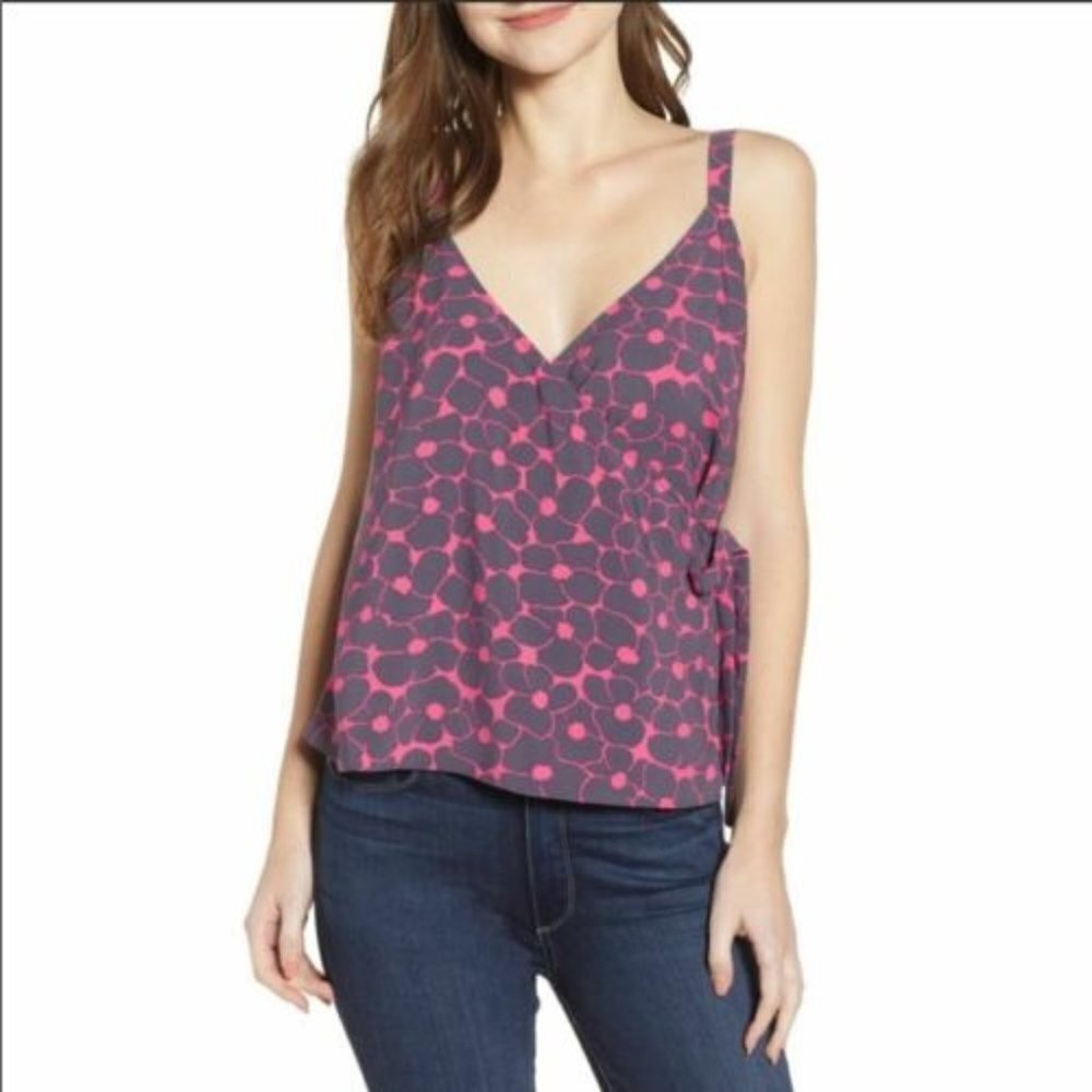 NWT Chelsea 28 XS Floral Wrap Tie Front Top Blouse